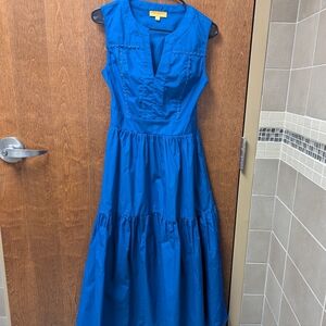 Flying Tomato Royal Blue Maxi Dress Smocked Waist Tiered Skirt Vacation Wedding